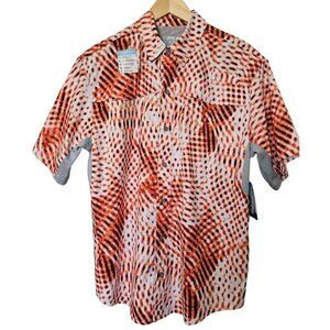 Reel Legends Men's Shirt Size Medium Orange Mariner II Short Sleeve Vented Top